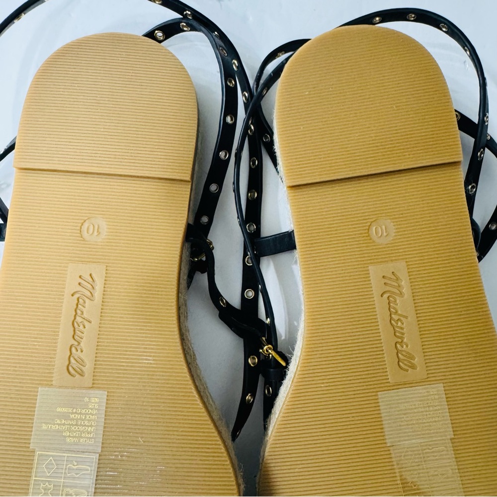 MADEWELL The Mira Espadrille Thong Sandal True Black Size 10 - Picture 13 of 14